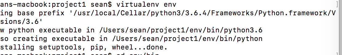 create virtualenv environment